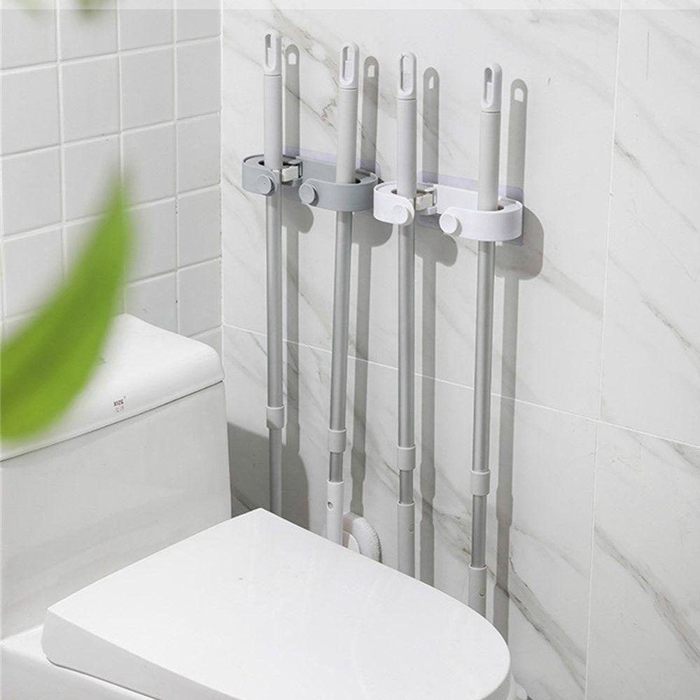 Solighter Mop Holder Home Storage Rak Self Adhesive Sapu Organizer