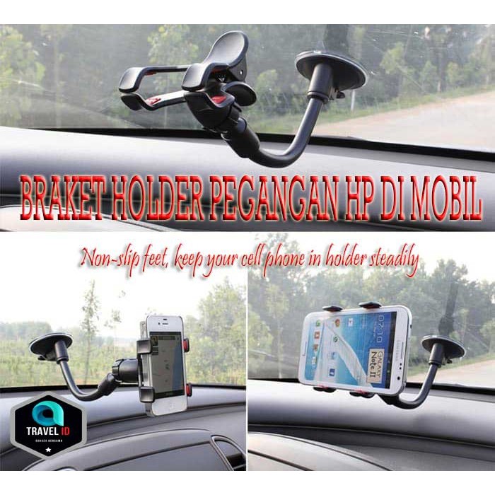 Braket Holder Pegangan HP Smartphone Dalam Mobil tempat dudukan hp mobil