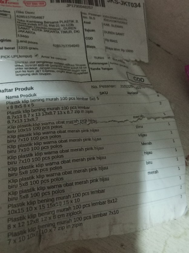 Klip Plastik Klip Warna Obat Merah Pink Hijau Biru 7x10 100 Pcs Polos