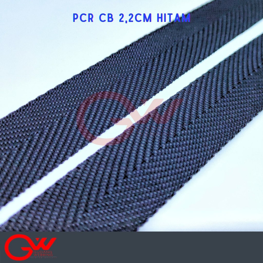 Tali Webbing - PCR CB 2,2cm HITAM - ECERAN 1meter