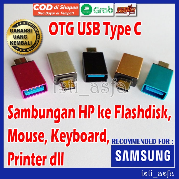 Sambungan OTG USB Type C untuk HP SAMSUNG GALAXY S25 S23 S22 S21 S20 A56 A36 A26 A16 A06 A55 A35 A25