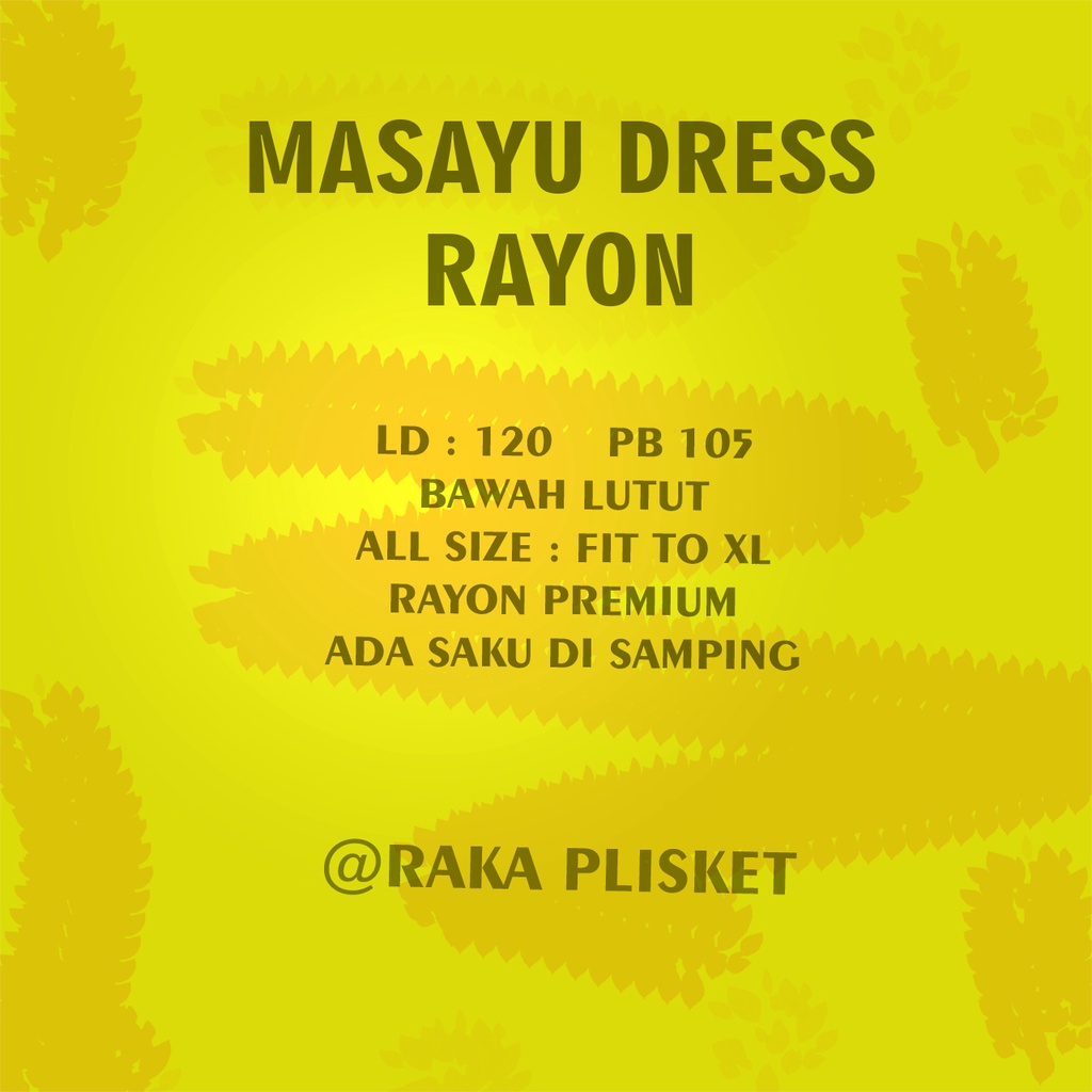 MASAYU HOME DRESS / DASTER MASAYU RAYON HOME DRESS VIRAL KEKINIAN