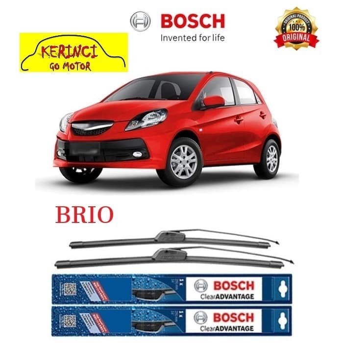 WIPER BOSCH CLEAR ADVANTAGE HONDA BRIO 22&quot; &amp; 14&quot; SEPASANG WIPER BOSCH