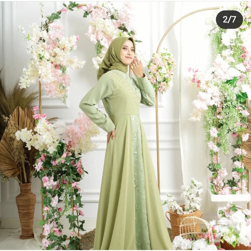 kanza dress-gaun kondangan-gaun muslimah-gaun terbaru-gaun mewah