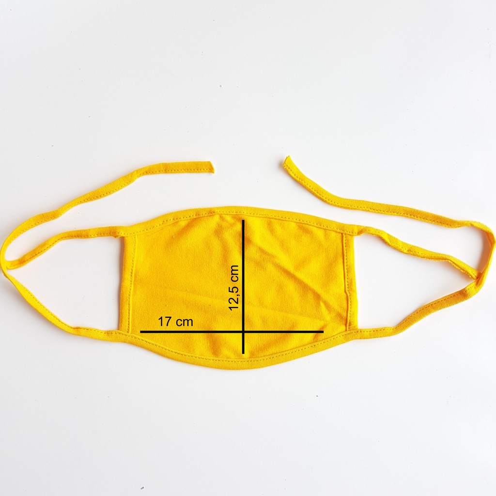 Masker kain sally pelindung mulut dan hidung warna kuning bahan cotton