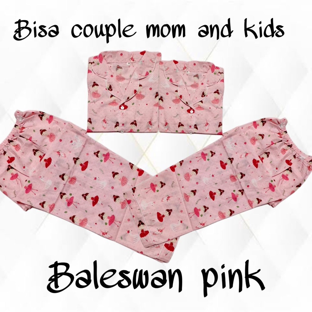 BALESWAN PINK stelan bajutidur piyama bisa couple mom and kids