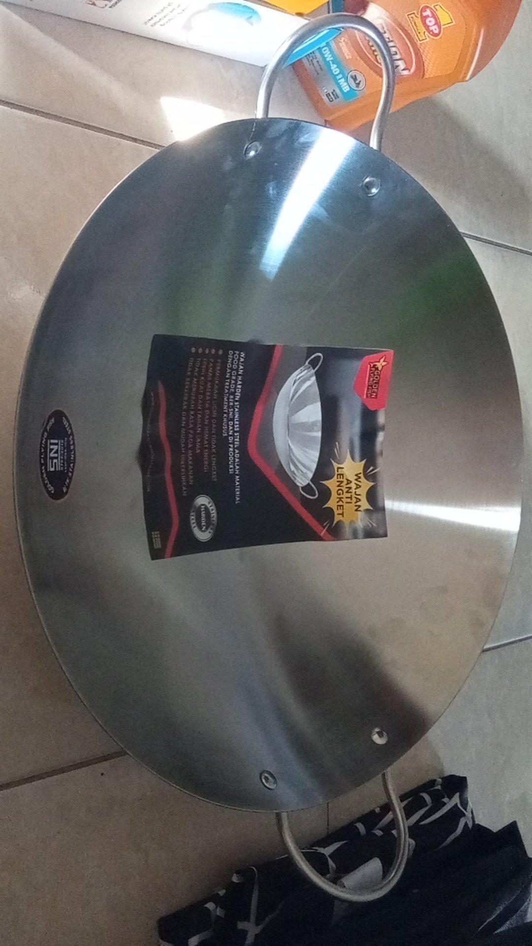 Wajan Stainless Steele Harden Golden Flying Fish Anti Lengket Terlaris