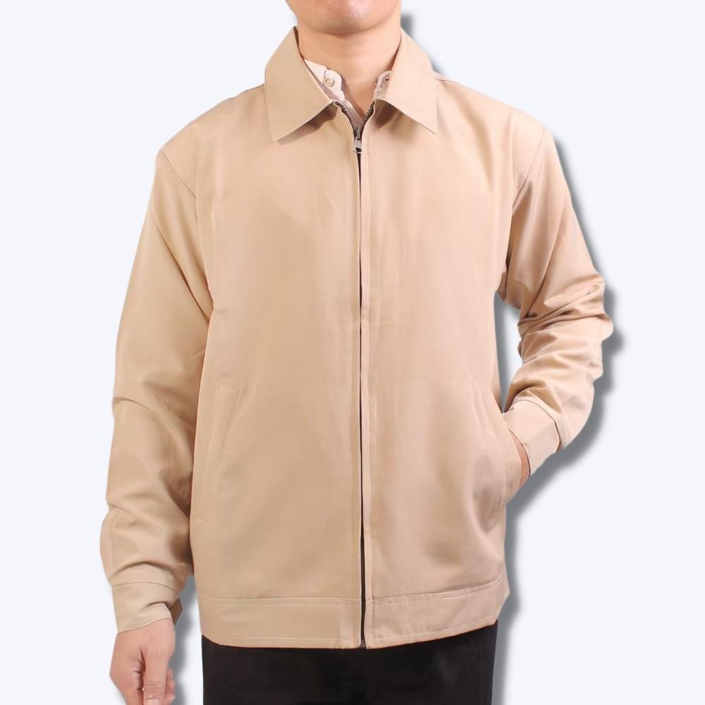 Jaket Kantor Formal Pria Jasket Semi Jas Dosen Guru Ustad Seragaman Santri Polos Cream