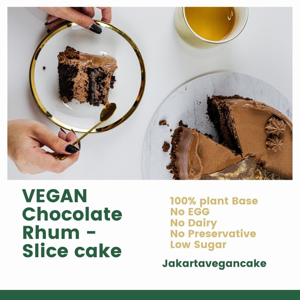 

kue vegan- vegan slice cake - chocolate rhum vegan- kue vegetarian- kue slice - kue plantbase