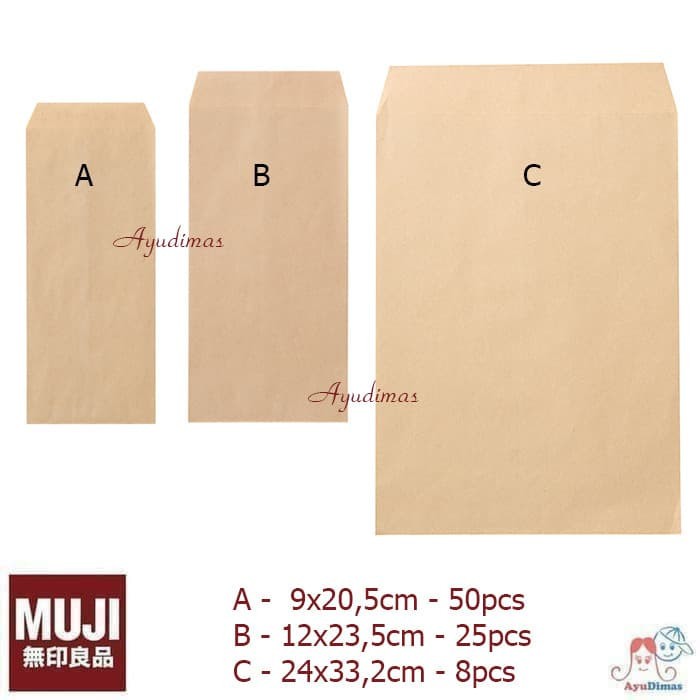 

MUJI Kraft Paper Envelope / Craft Envelopes - Amplop