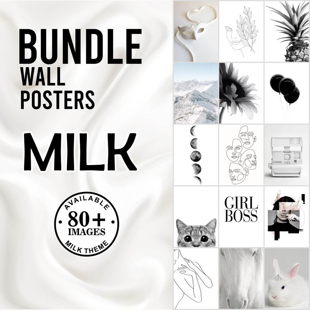 Dapat 20Pcs Poster Dinding Aesthetic Collage Wall Casual Brand Retro Vintage Band Milk