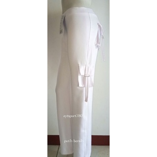 celana senam wanita jumbo/pdl/senam kargo wanita/celana panjang/celana panjang kantong/bawahan olahraga/Cod/bayar di tempat/siap dikirim/celana kantong wanita/terlaris/terpopuler-Putih
