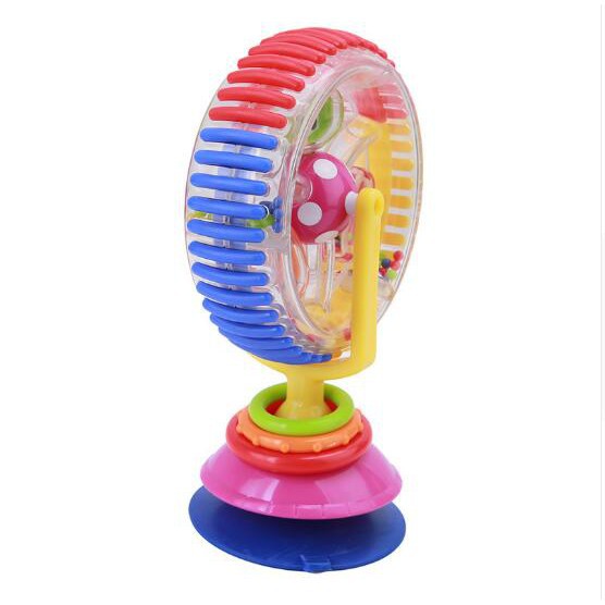 Baby Ferris Wheel Mainan Bayi Berputar Rattle with Suction Cup Perkembangan Awal Mainan Kerincingan Ferris Wheel Kursi Tinggi Mainan Genggam