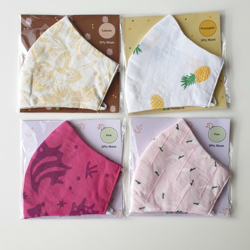 Masker Kain Katun 3 Lapis Motif