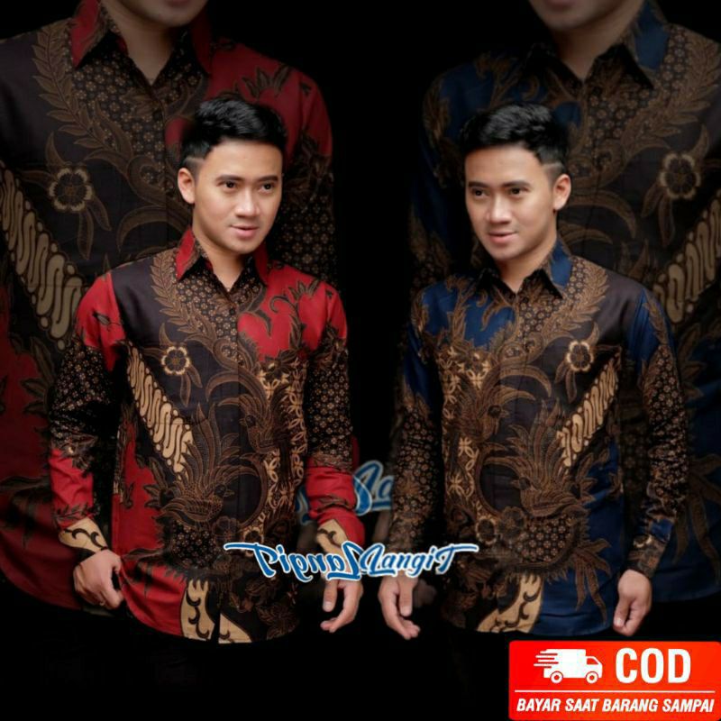 KEMEJA BATIK PRIA SLIMFIT KEMEJA BATIK LENGAN PANJANG BATIK SLIM FIT