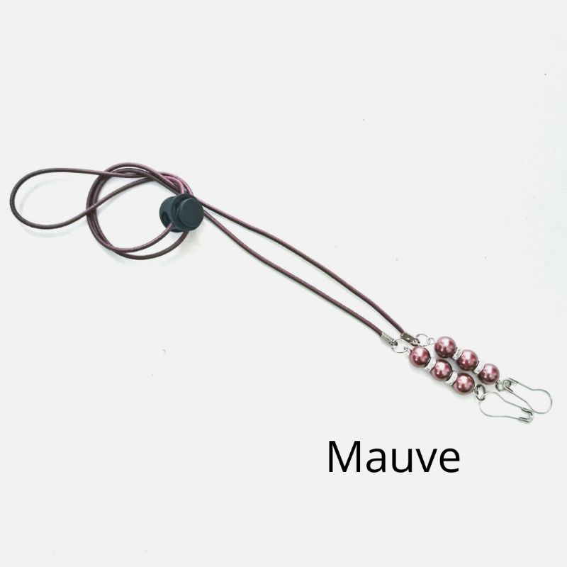 KALUNG MASKER 2 IN 1 MUTIARA / KONEKTOR SEKALIGUS STRAP MASKER HIJAB-KM Mauve