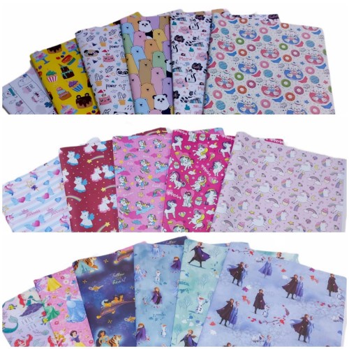 

Kertas kado sansan wawa bungkus kado tahun ukuran 63x50 motif bagus