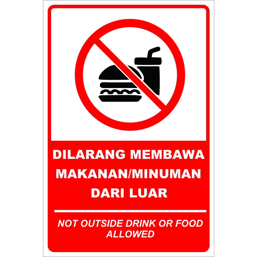 Jual Stiker Dilarang Membawa Makanan Shopee Indonesia