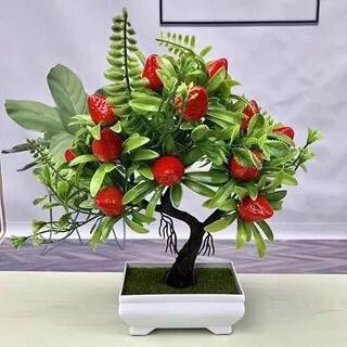 Tanaman Hias Artificial Model Bonsai Dengan Hiasan Buah