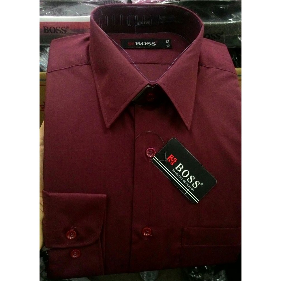Kemeja Pria Boss Xxl Polos Warna 17 - 17.5 Panjang Reguler Best Quality