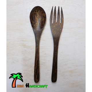 Sendok garpu set kayu  aren  18cm Shopee Indonesia
