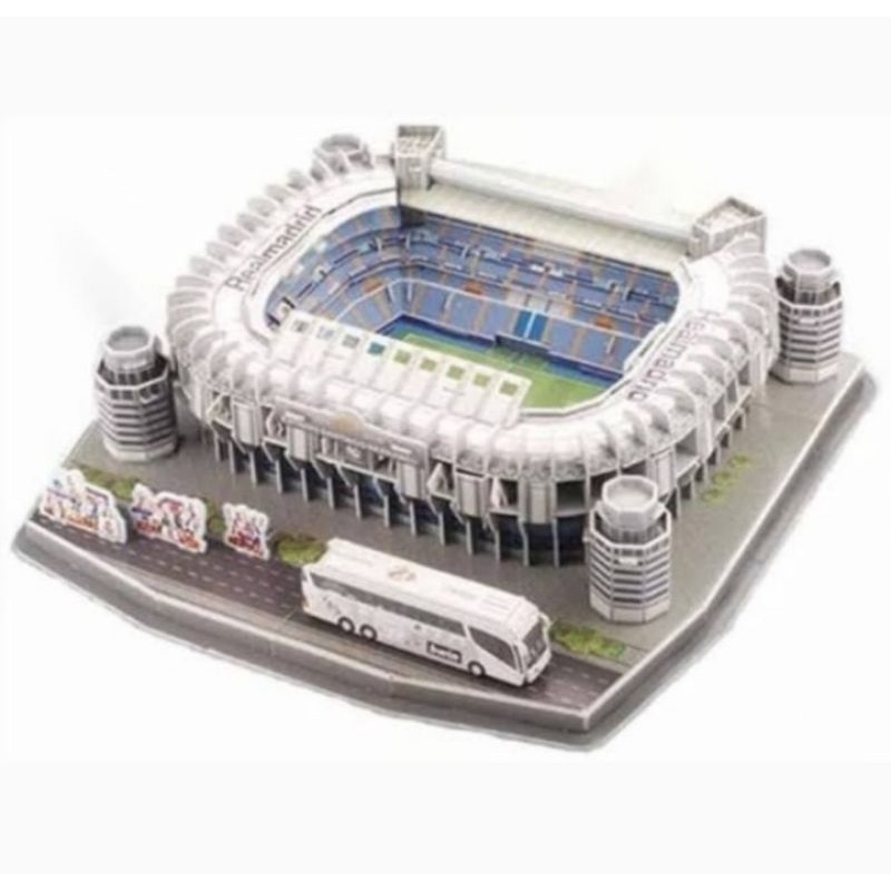 Miniatur Stadion Sepakbola 3D Puzzle Klub Eropa / Mini Replica Football Stadium European Club / Puzzle Stadion Bola Camp Nou Santiago Bernabeu Old Trafford Anfield Stamford Bridge Emirates Stadium Parc des Princes Allianze Arena San Siro Guiseppe Meazza