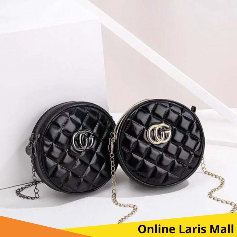 OLM - T420 Tas Selempang GG Bulat Wanita / Sling Bag / Tas Cewek / Tas Fashion / Tas Import Batam