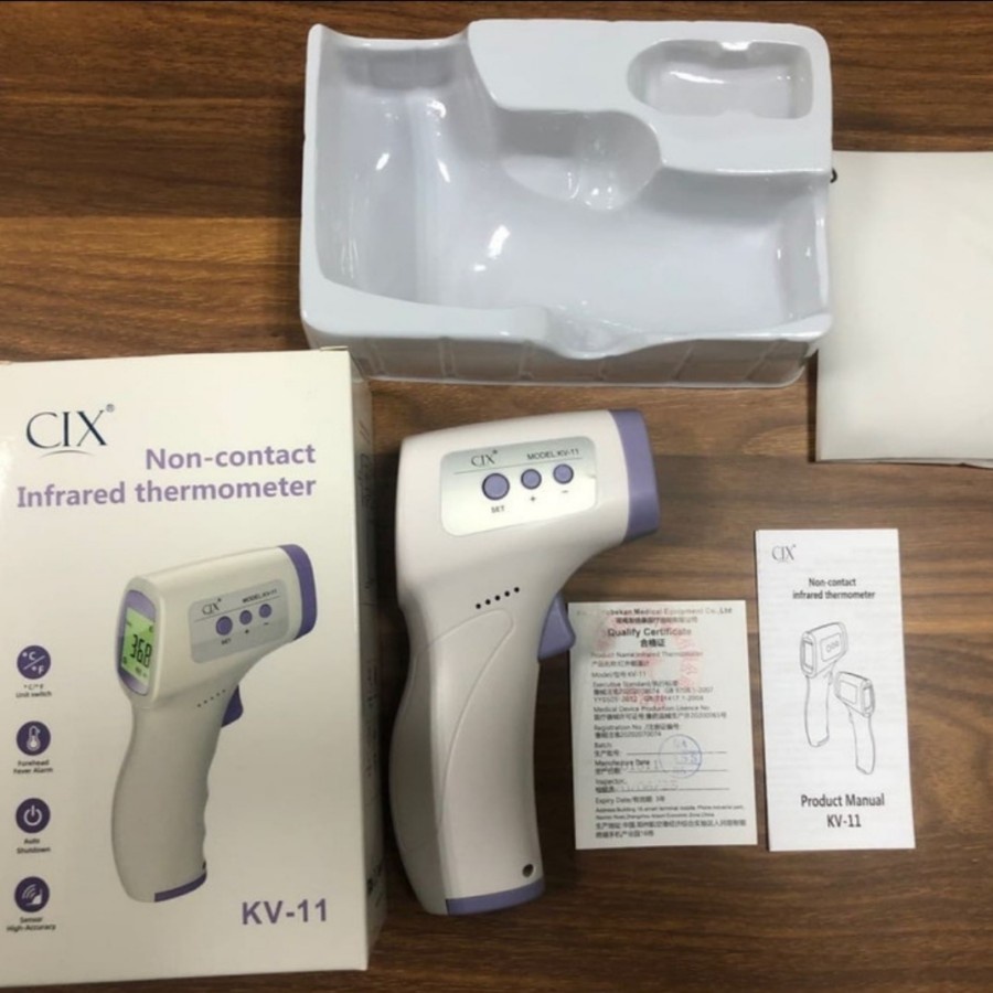 Thermometer Thermo Gun Pengukur Suhu Badan Tembak Ori