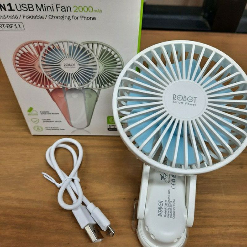 Kipas Angin Robot Portable Mini Putih
