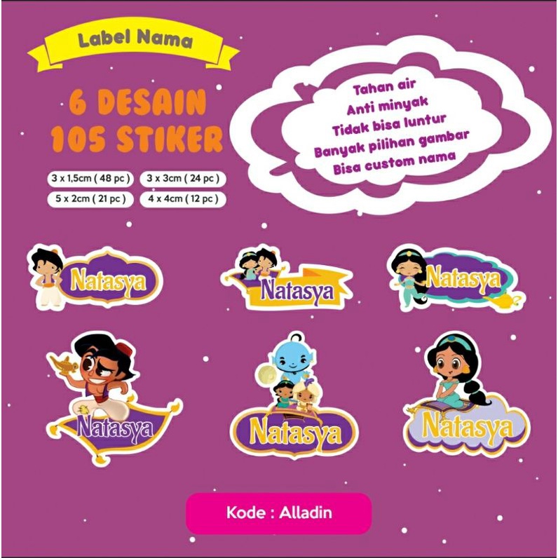 

label sticker nama waterproof