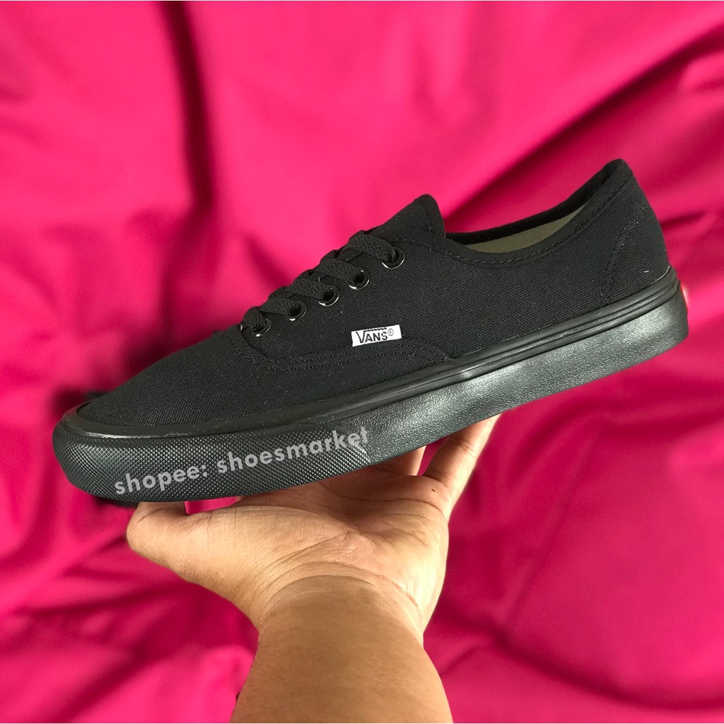 OBRAL VANS AUTHENTIC ALL BLACK FULL HITAM