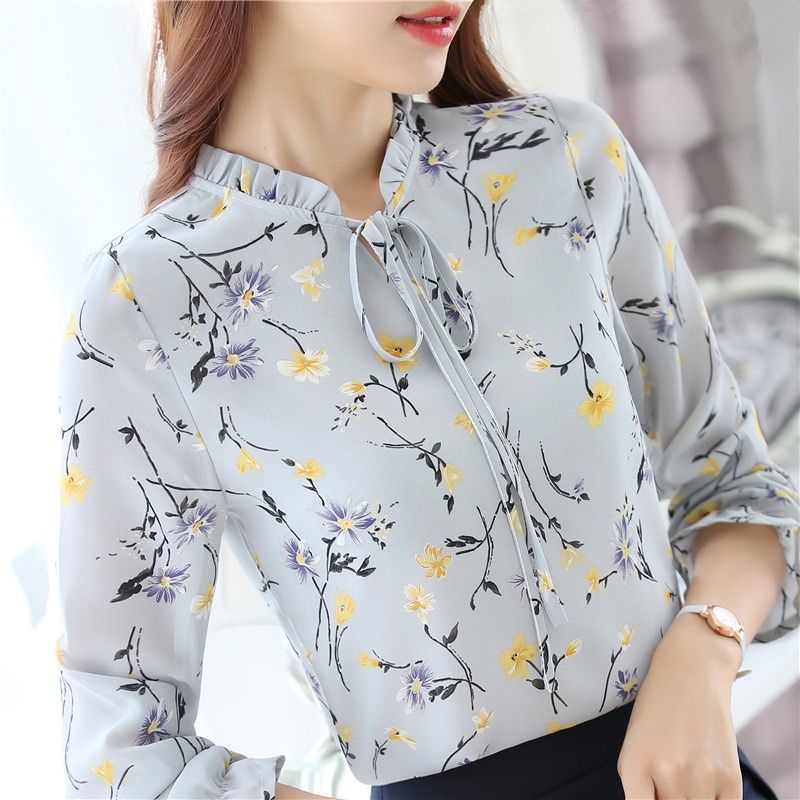 blouse import korean / atasan bunga flower floral garden atasan blouse korea bangkok vintage import