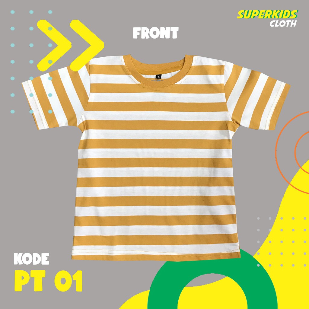 KAOS ANAK STRIPE SALUR TERMURAH ECER GROSIR SUPERKIDS CLOTH 1 - 11 TAHUN