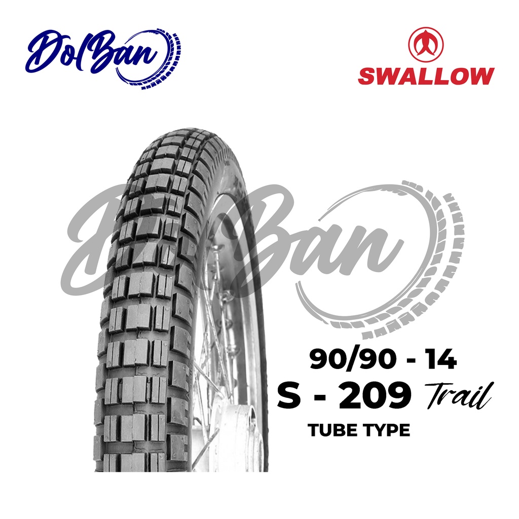 BAN LUAR MOTOR SWALLOW 90/90-14 RING 14 S-209 TRAIL TUBETYPE