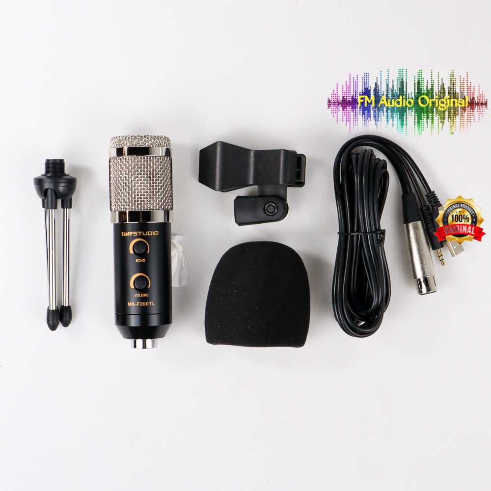FM Audio Original / Karaoke Condenser Microphone 3.5mm with Stand - mic podcast / mic livestreaming 