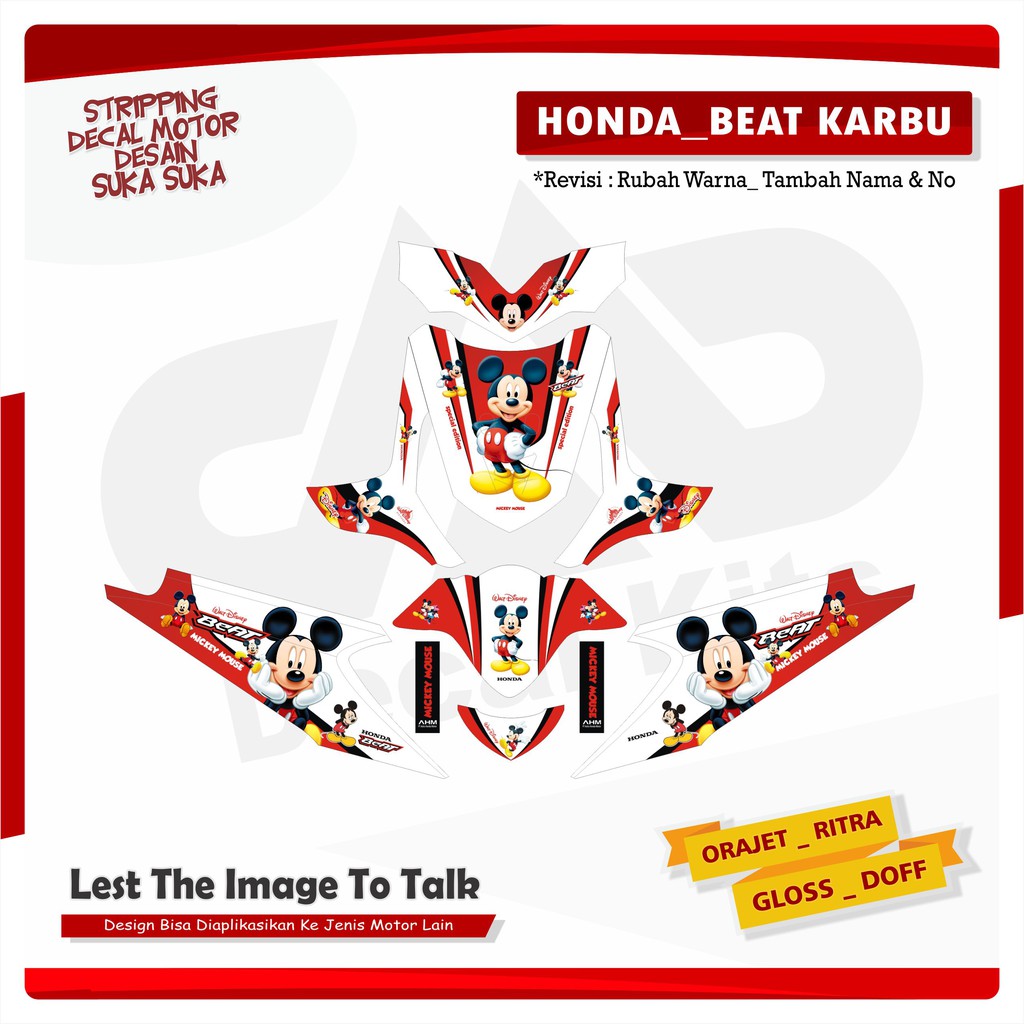 Stiker Motor Beat Decal Motor Beat Stiker Beat Karbu Full Body MICKEY MOUSE Full Body