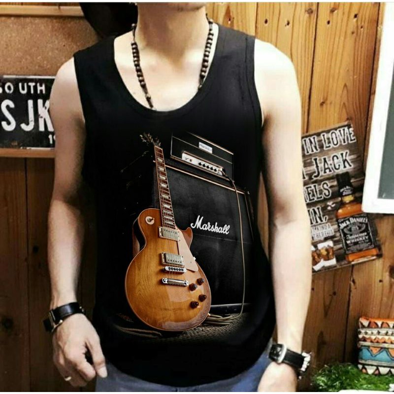 Shalch trendy / Singlet Lekbong Pria Gitar Marshall