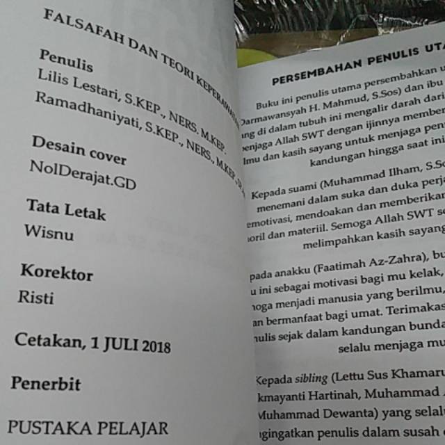 BUKU FALSAFAH DAN TEORI KEPERAWATAN PUSTAKA PELAJAR 2018 ORIGINAL