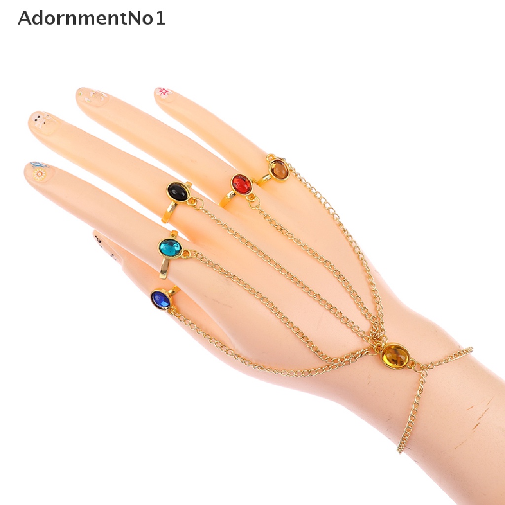 (AdornmentNo1) Gelang Tangan Rantai Aksen Batu Permata Infinite Power Gauntlet Untuk Perhiasan Wanita