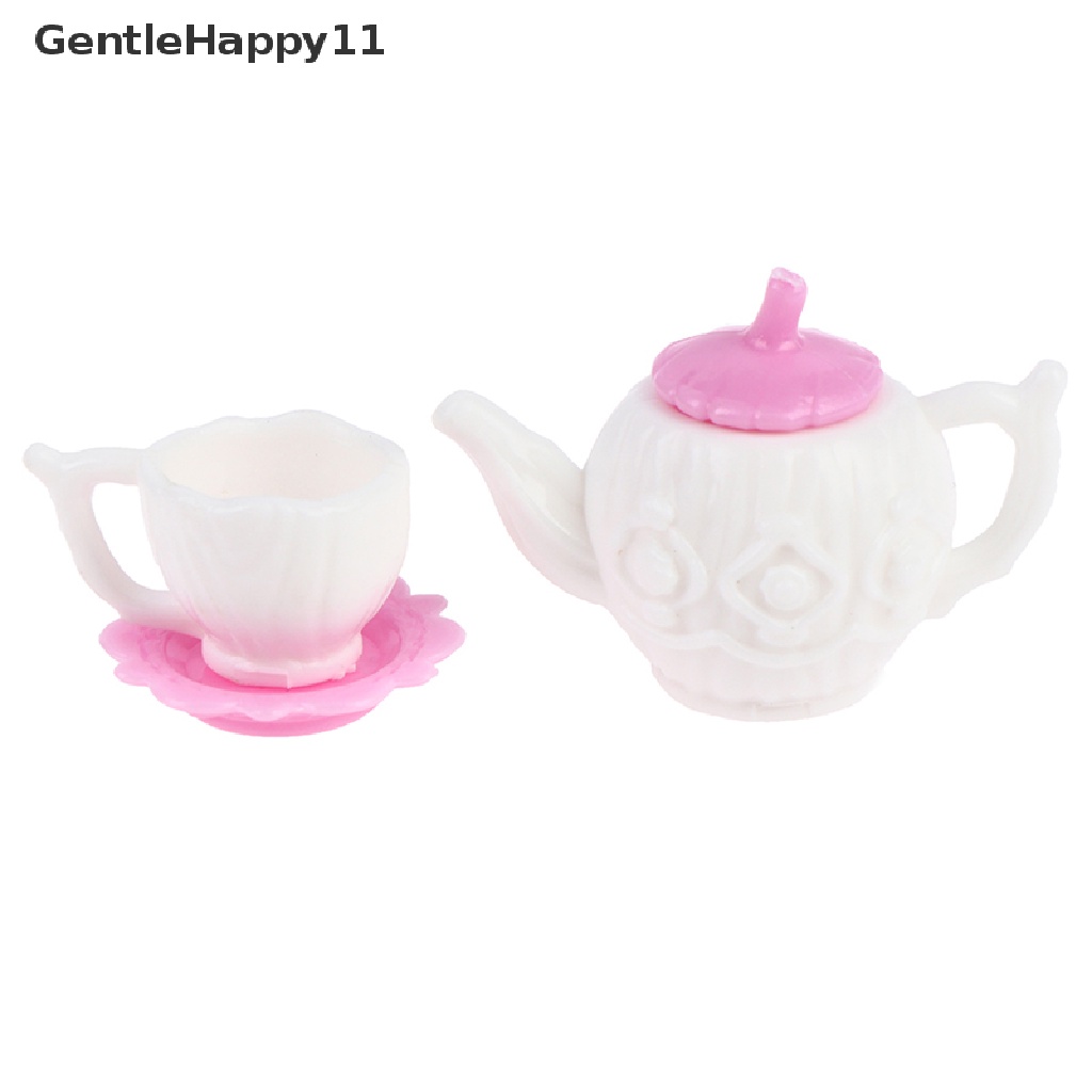 Gentlehappy 3pcs / Set Miniatur Teko + Cangkir Teh / Kopi Untuk Aksesoris Rumah Boneka