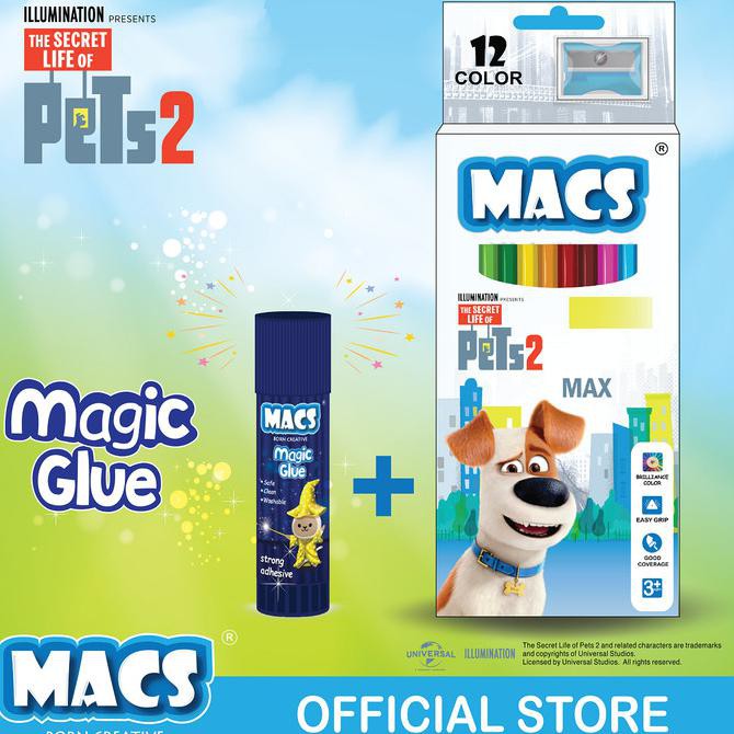 

FUN BUNDLE Macs Magic Glue Stick dan Color Pensil 12 Warna MAX