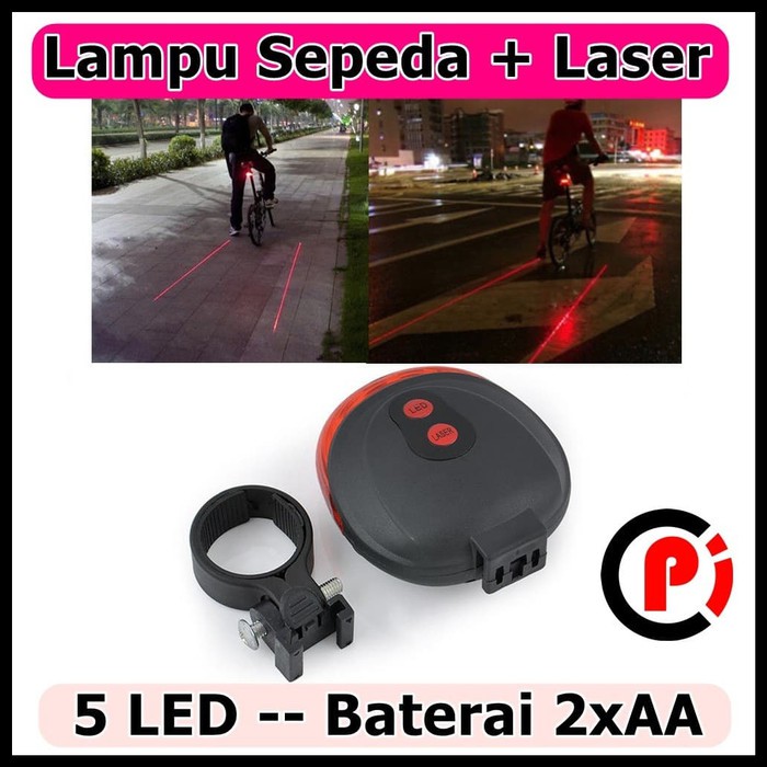 TaffLED Bicycle Laser Strobe Taillight 5 LED Lampu Sepeda SL 116