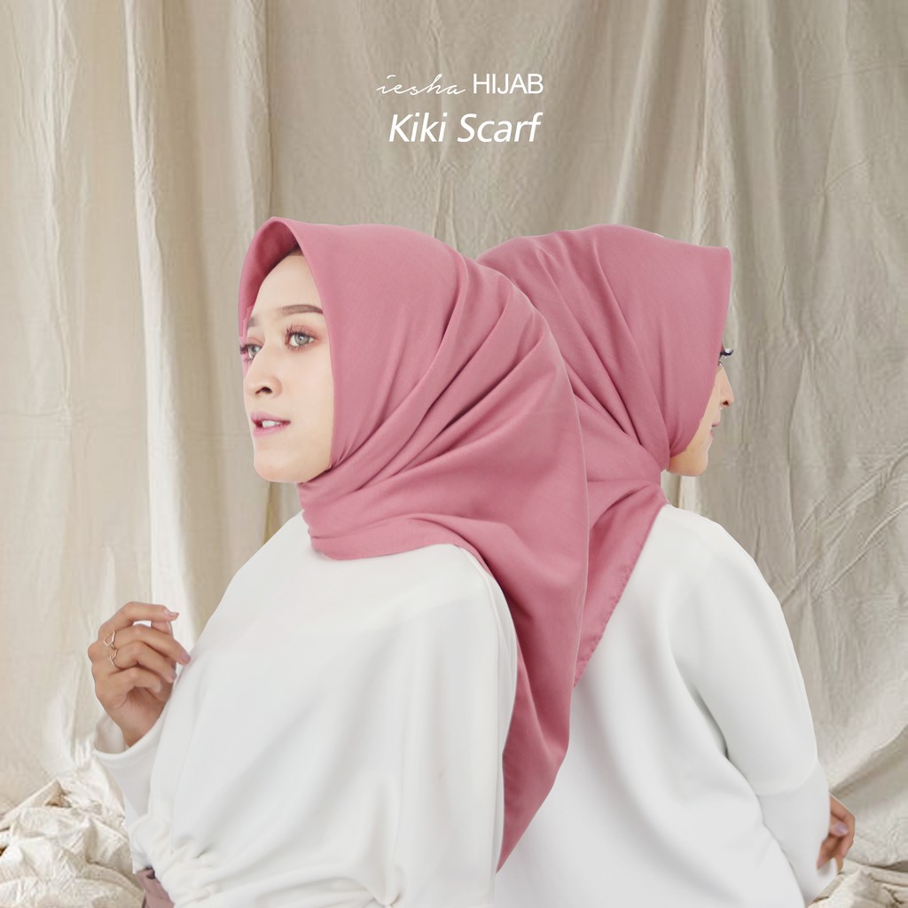 Jual Jilbab hijab kiki scraf warna pink salem bahan katun,mudah