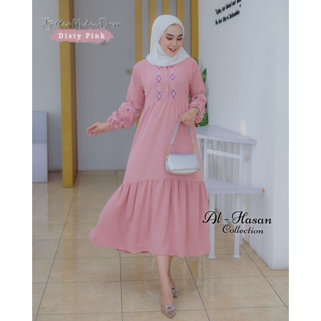 yuna set/BILQIS MIDI DRESS BORDIR KRINGKEL