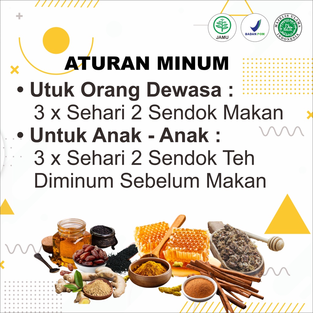 Obat Asam Lambung Maag Magh Gerd Akut Kronis Gastritis Infeksi Luka Radang Lambung dan Sesak Nafas  Yang Bagus Untuk Anak dan Dewasa Madu Herbal Lambung Sehat 100% Asli Original BPOM-6