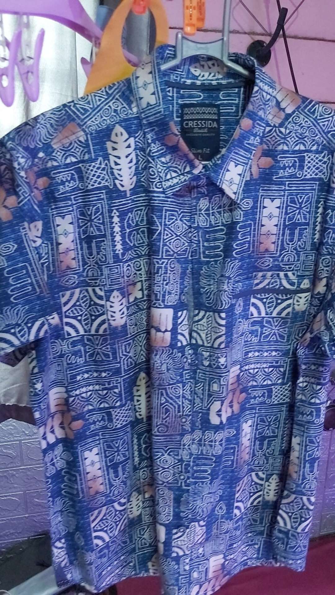 Bego 5ad Cressida Kemeja Pria Batik Slimfit Kemeja Casual Kemeja Lengan Pendek