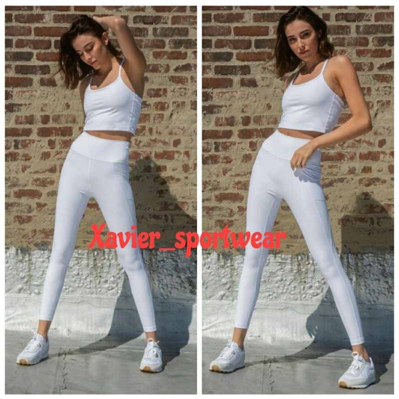 Gottex white pocket  highwaist Ankle legging