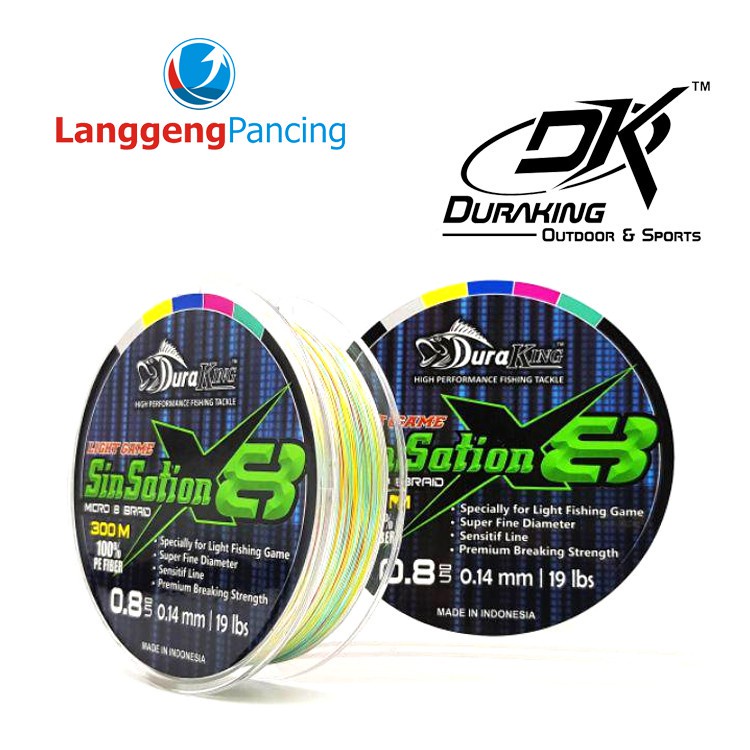 Senar PE Duraking Sinsation x8150m 300m PE 0.4 0.6 0.8