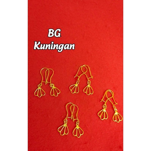 Anting kipas bahan koin1991 lapis emas24k