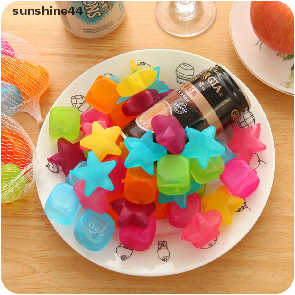 Sunshine 6pcs Cetakan Es Batu Bentuk Buah / Persegi reusable